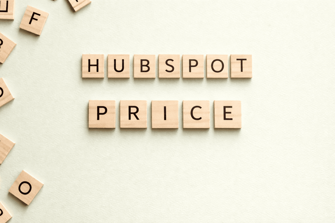 Hubspot pricing is written in wooden boxes