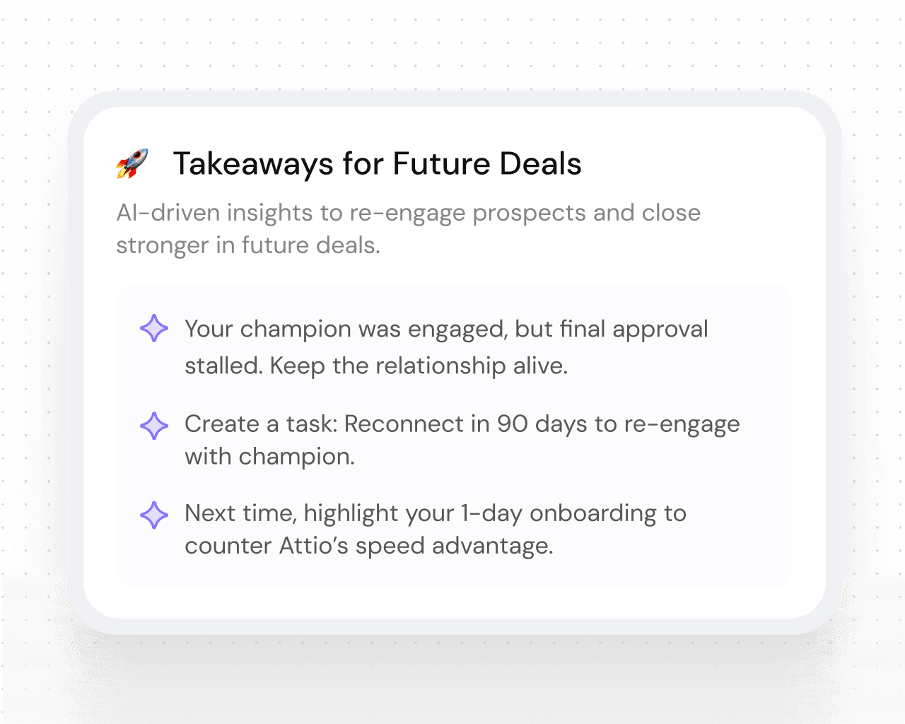 Turn every deal lost into lessons