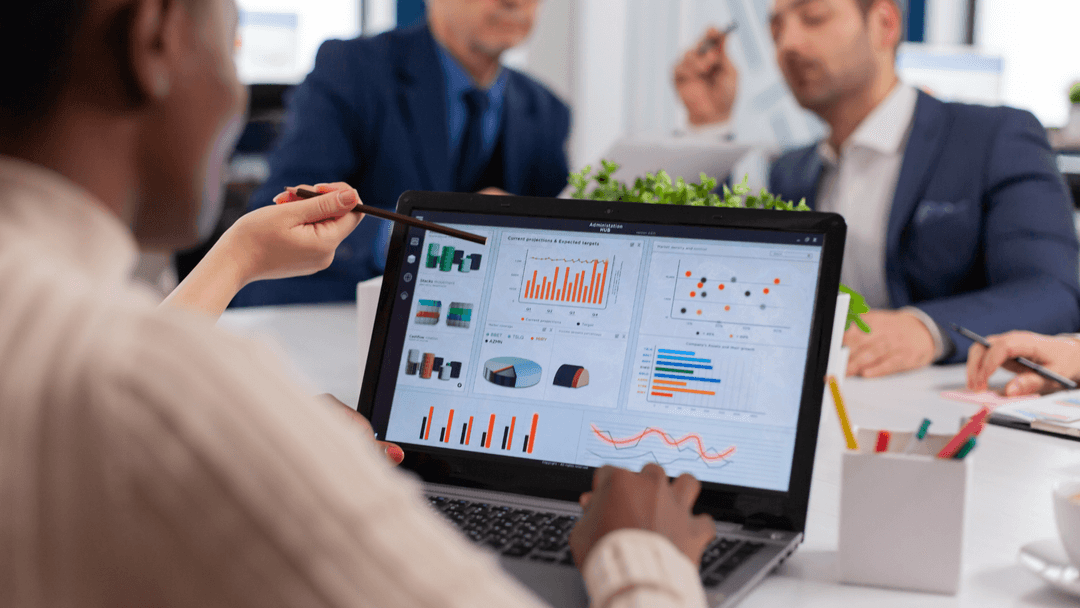 Sales team is discussing on the crm reporting and analytics for decision